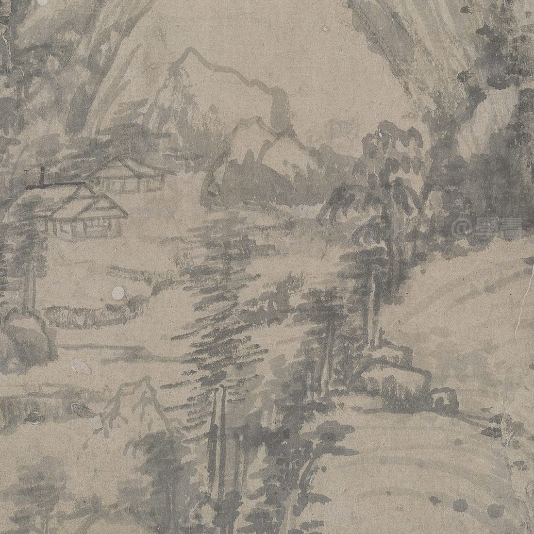 富春山居图局部 主峰与林木